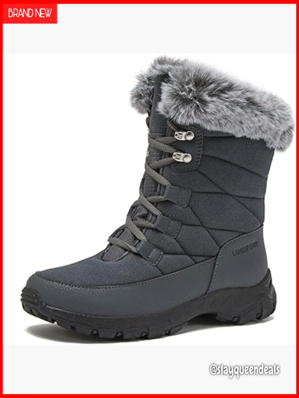Waterproof Insulated Snow Boots, Winter Boots, Lace Up, Wide Width